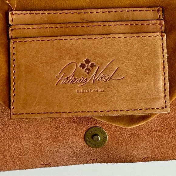 Patricia Nash Italian leather minimalist Baku Medium Clutch.